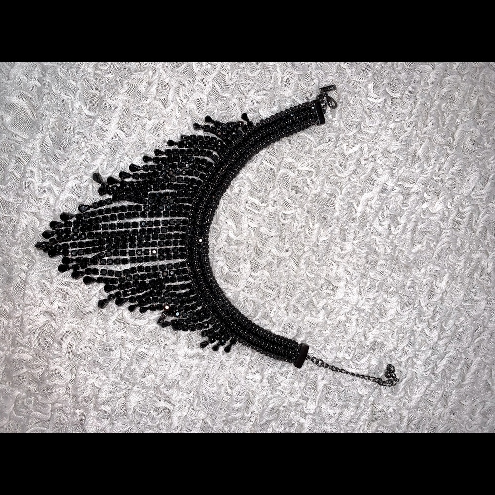 Beautiful Black Gem Statement Necklace